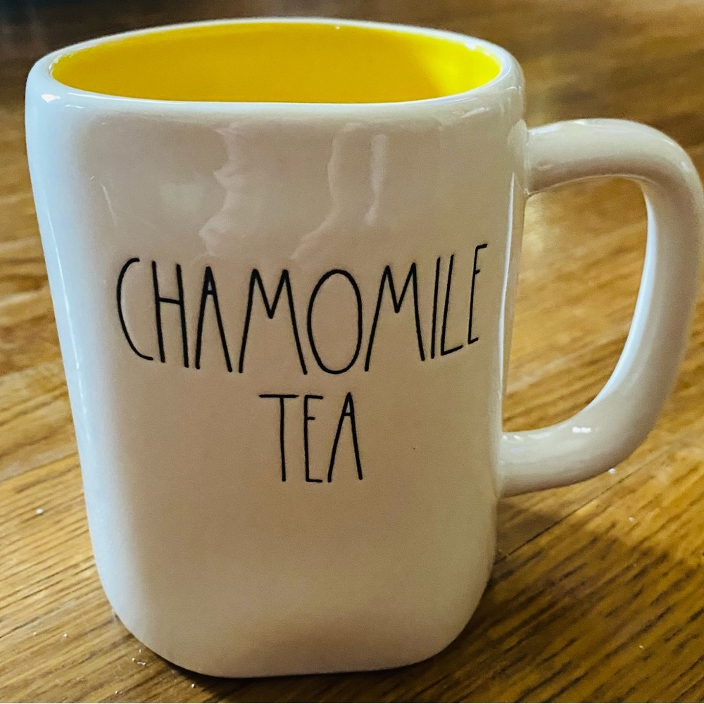 Rae Dunn “Chamomile Tea” mug w/yellow inside
